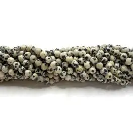 Dalmatiner jaspis, rund 4mm, hel streng - 