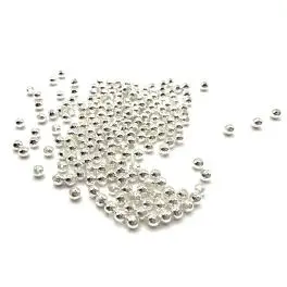 2,3mm runde perler, sterling sølvbelagte, 200 stk - Mellemperler i bedste kvalitet