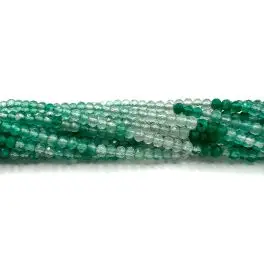 Grøn agat, facetslebne rondeller 2x3mm (farvesorteret), hel streng - Agat