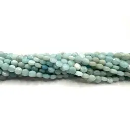Amazoit, facetslebne mønter 4mm, hel streng - Amazonit