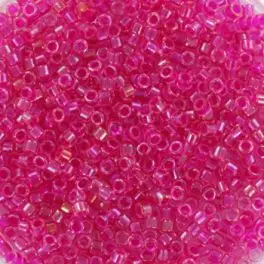 Miyuki Delicas 11/0 Hot Pink Lined AB Crystal (DB1743) 4g - Delicas str 11/0