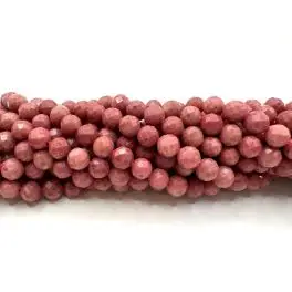 Rhodocrosit, facetslebet rund 6mm, hel streng - Rhodocrosit