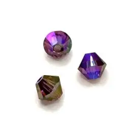 Swarovski crystal 4mm bicone, Amethyst Shimmer 2X, 10 stk - Swarovski Bicones