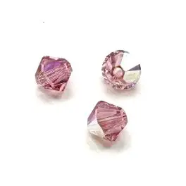 Swarovski crystal 4mm bicone, Light Rose AB, 10 stk - Swarovski Bicones
