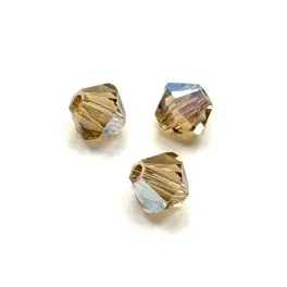 Swarovski crystal 4mm bicone, Light Colorado Topaz Shimmer, 10 stk - Swarovski Bicones