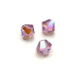 Swarovski crystal 4mm bicone, Light Rose AB2X, 10 stk - Swarovski Bicones