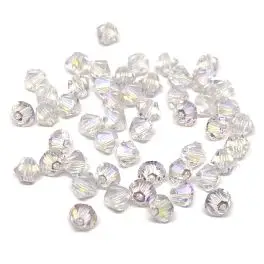 Swarovski crystal 3mm bicone, Crystal Shimmer 2X, 10 stk - Swarovski Bicones