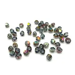 Swarovski crystal 3mm bicone, Iridescent Green, 10 stk - Swarovski Bicones