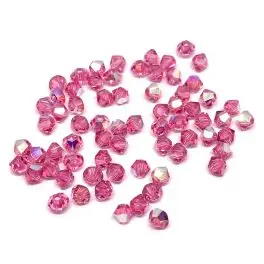 Swarovski crystal 3mm bicone, Rose AB, 10 stk - Swarovski Bicones