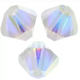 Swarovski crystal 4mm bicone, Crystal AB2X, 10 stk - Swarovski Bicones