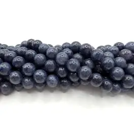 Naturlig safir, rund 5,50mm, hel streng - Safir