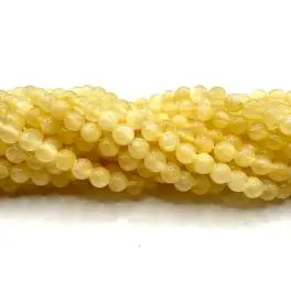 Honning calcit, rund 4mm, hel streng - 