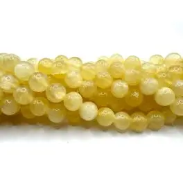 Honning calcit, rund 8mm, hel streng - 
