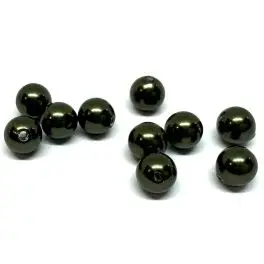 Swarovski crystal pearl, Dark Green, 3mm rund, 10 stk - Swarovski Crystal Pearls