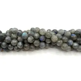 Labradorit, facetslebet rund 8mm (A) - Labradorit