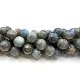Labradorit, facetslebet rund 14mm (A) - Labradorit