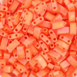 Miyuki halv Tila perler, Opaque Matte AB Orange (406FR), 5g - Tila perler