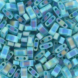 Miyuki halv Tila perler, Transparant Matte AB Teal (2405FR), 5g - Tila perler