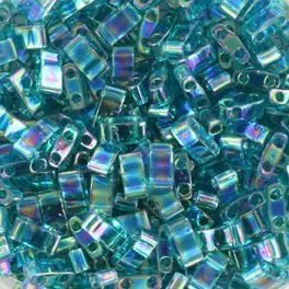 Miyuki halv Tila perler, Transparant AB Teal (2458), 5g - Tila perler