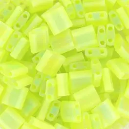 Miyuki halv Tila perler, Transparant  Matte AB Chartreuse (143FR), 5g - Tila perler