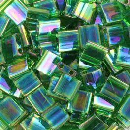 Miyuki Tila perler, Transparant AB Green (179), 5g - Tila perler