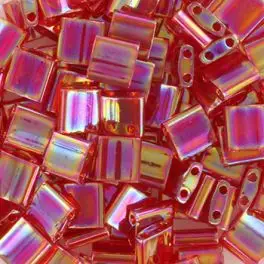 Miyuki Tila perler, Transparant AB Red (254), 5g - Tila perler