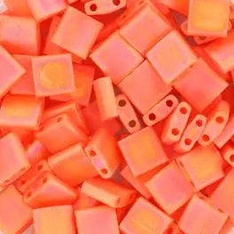 Miyuki Tila perler, Opaque Matte AB Orange (406FR), 5g - Tila perler