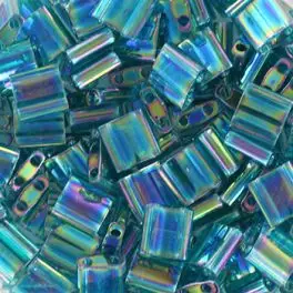 Miyuki Tila perler, Transparant AB Teal (2458), 5g - Tila perler