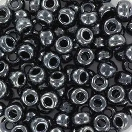 Miyuki Rocailles seed beads 6/0 Metallic Gunmetal (451), 10g - Rocailles str 6/0
