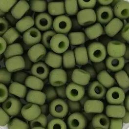 Miyuki Rocailles seed beads 6/0 Opaque Matte Olive (2318), 10g - Rocailles str 6/0