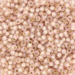 Miyuki Rocailles seed beads, 11/0 Silverlined Alabaster Dyed Blush (579) - Rocailles str 11/0
