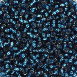 Miyuki Rocailles seed beads, 11/0 Silverlined Dyed Blue Zircon (1425) - Rocailles str 11/0