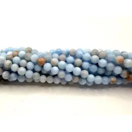 Lyseblå stribet farvet jade, rund 4mm, hel streng - Sorter efter stentype