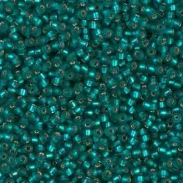 Miyuki Rocailles seed beads, 11/0 Mat Silverlined Teal (2425F) - Rocailles str 11/0