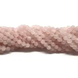 Rosenkvarts, rund 6mm, hel streng - Rosenkvarts
