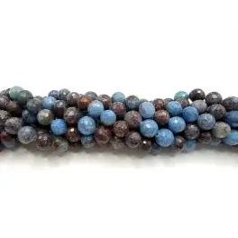 Sydafrikansk turkis, facetslebet rund 8mm, hel streng - 